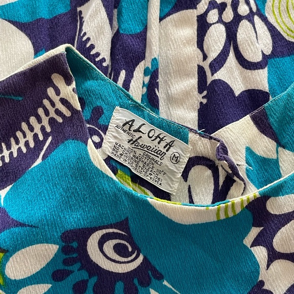 Aloha Authentic Hawaiian Vintage Barkcloth Dress - Picture 6 of 6